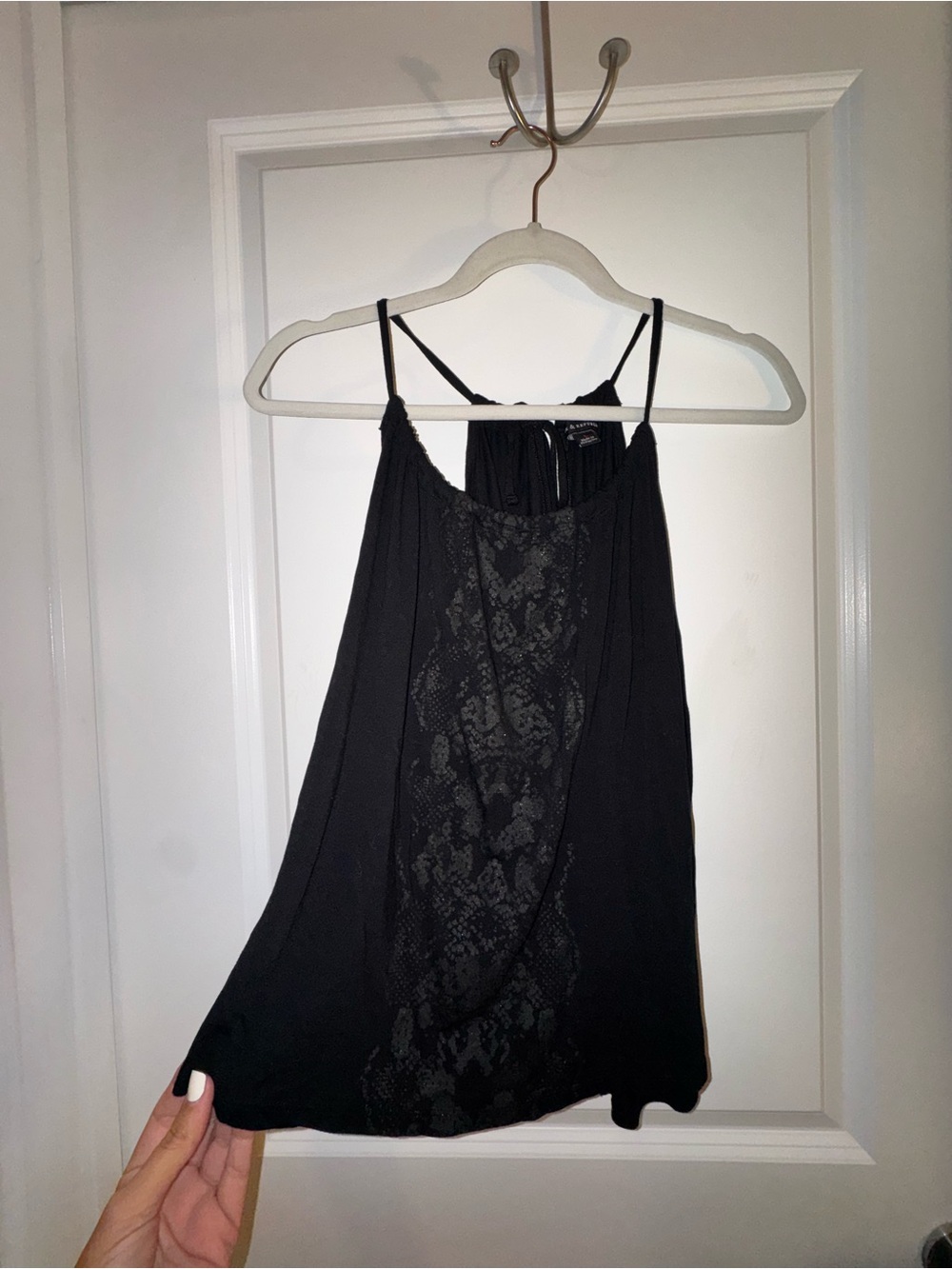 Rock & Republic Black Lace-Panel Camisole
